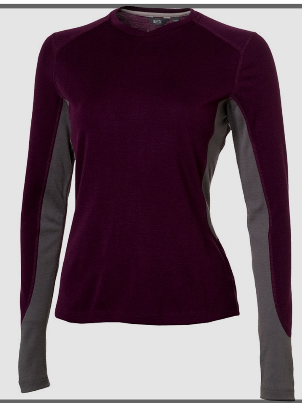 Ibex Norgie Crew Women’s Long Sleeve Crewneck Top in Burgundy